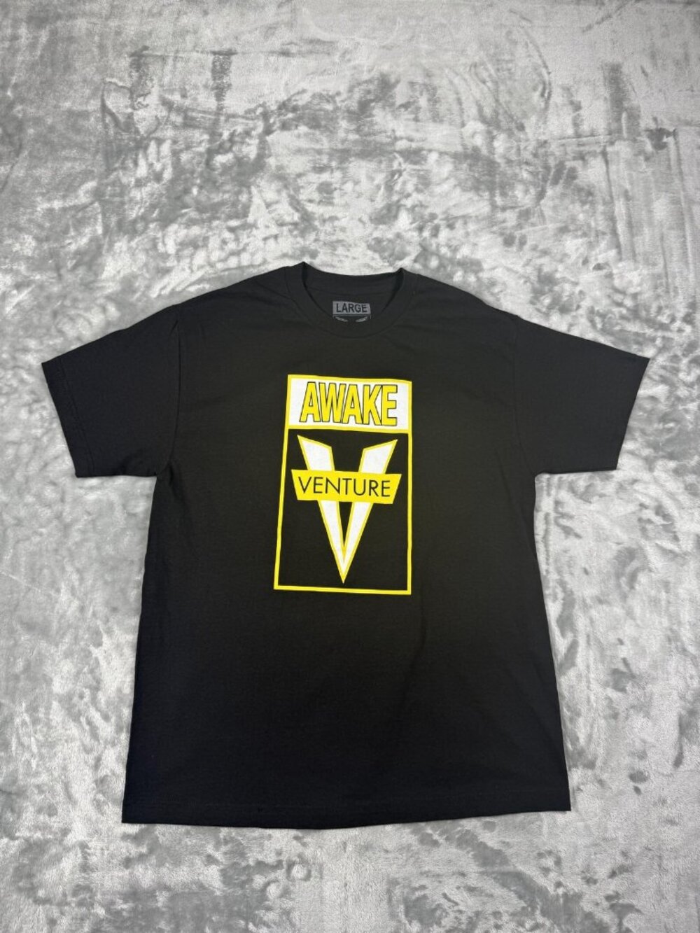 Venture Trucks Awake T Shirt Men's Large Black Skateboard Graphic Tee Logo